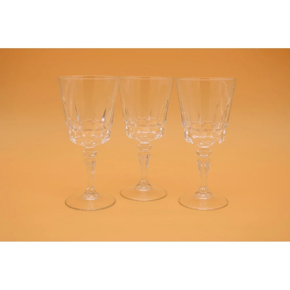 Vintage Cristal Darques Durand Chantelle Claret Wine Glass Set
